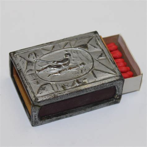 Antique Metal Match Box 